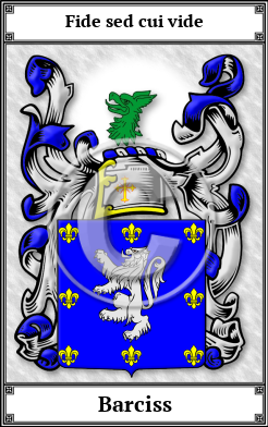Barciss Family Crest Download (JPG)  Book Plated - 150 DPI