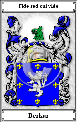 Berkar Family Crest Download (JPG)  Book Plated - 150 DPI
