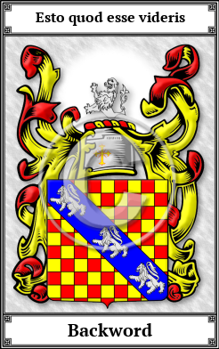 Backword Family Crest Download (JPG)  Book Plated - 150 DPI