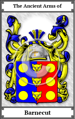 Barnecut Family Crest Download (JPG)  Book Plated - 150 DPI