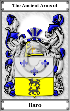 Baro Family Crest Download (JPG)  Book Plated - 150 DPI