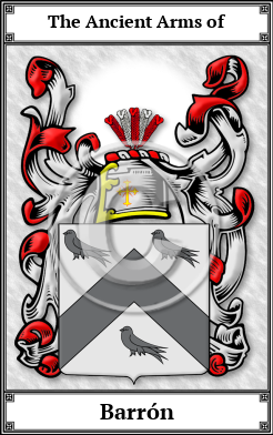 Barrón Family Crest Download (JPG)  Book Plated - 150 DPI