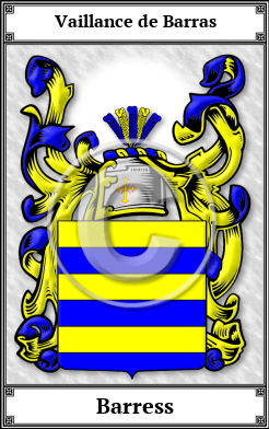 Barress Family Crest Download (JPG)  Book Plated - 150 DPI