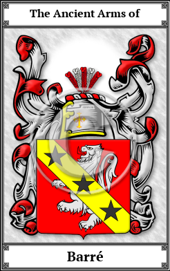 Barré Family Crest Download (JPG) Book Plated - 150 DPI