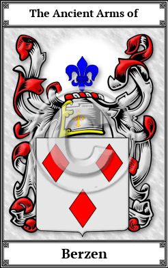 Berzen Family Crest Download (JPG) Book Plated - 600 DPI
