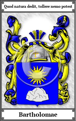Bartholomae Family Crest Download (JPG)  Book Plated - 150 DPI
