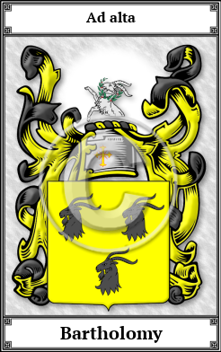Bartholomy Family Crest Download (JPG)  Book Plated - 150 DPI