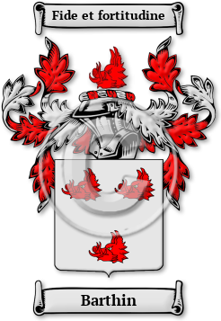 Barthin Family Crest Download (jpg) Legacy Series - 150 DPI