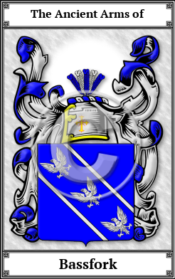Bassfork Family Crest Download (JPG)  Book Plated - 150 DPI