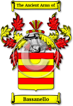 Bassanello Family Crest Download (jpg) Legacy Series - 150 DPI
