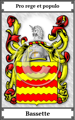 Bassette Family Crest Download (JPG)  Book Plated - 150 DPI