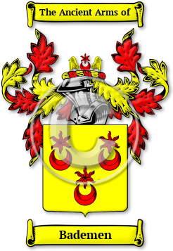 Bademen Family Crest Download (jpg) Legacy Series - 150 DPI