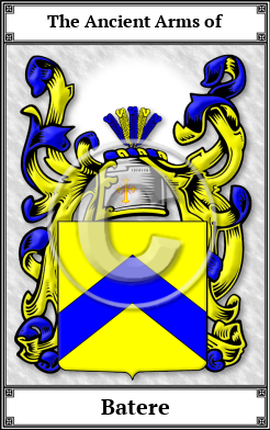 Batere Family Crest Download (JPG)  Book Plated - 150 DPI