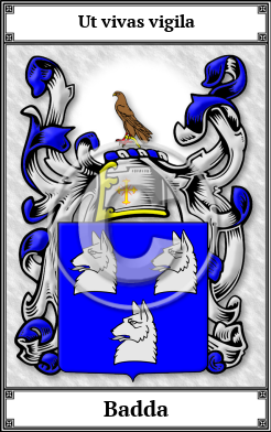 Badda Family Crest Download (JPG) Book Plated - 600 DPI