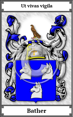 Bather Family Crest Download (JPG)  Book Plated - 150 DPI