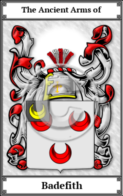 Badefith Family Crest Download (JPG)  Book Plated - 150 DPI