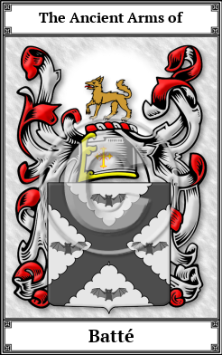 Batté Family Crest Download (JPG)  Book Plated - 150 DPI