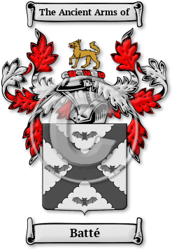 Batté Family Crest Download (jpg) Legacy Series - 150 DPI