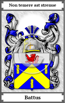 Battus Family Crest Download (JPG)  Book Plated - 150 DPI
