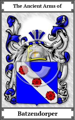 Batzendorper Family Crest Download (JPG)  Book Plated - 150 DPI
