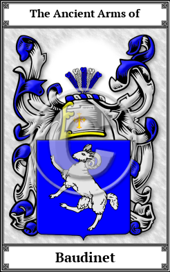Baudinet Family Crest Download (JPG)  Book Plated - 150 DPI