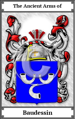 Baudessin Family Crest Download (JPG)  Book Plated - 150 DPI