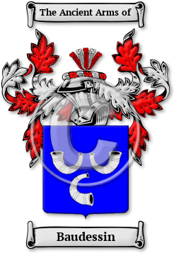 Baudessin Family Crest Download (jpg) Legacy Series - 150 DPI