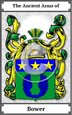 Bower Family Crest Download (JPG)  Book Plated - 150 DPI