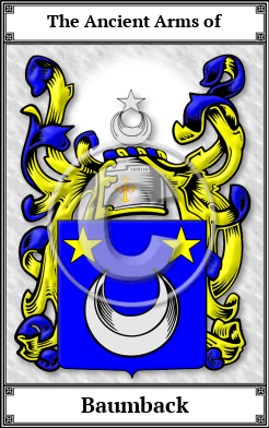 Baumback Family Crest Download (JPG)  Book Plated - 150 DPI