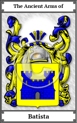 Batista Family Crest Download (JPG) Book Plated - 300 DPI