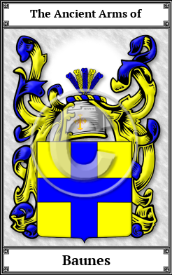 Baunes Family Crest Download (JPG) Book Plated - 600 DPI