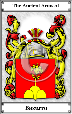 Bazurro Family Crest Download (JPG)  Book Plated - 150 DPI