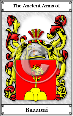 Bazzoni Family Crest Download (JPG)  Book Plated - 150 DPI