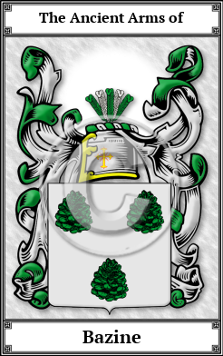 Bazine Family Crest Download (JPG)  Book Plated - 150 DPI