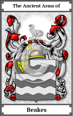 Beakes Family Crest Download (JPG)  Book Plated - 150 DPI