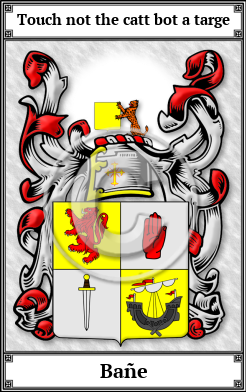 Bañe Family Crest Download (JPG) Book Plated - 600 DPI