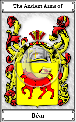 Béar Family Crest Download (JPG)  Book Plated - 150 DPI