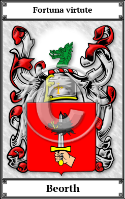 Beorth Family Crest Download (JPG)  Book Plated - 150 DPI