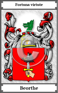 Beorthe Family Crest Download (JPG)  Book Plated - 150 DPI