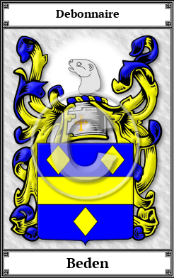 Beden Family Crest Download (JPG)  Book Plated - 150 DPI