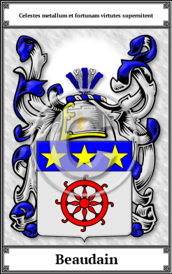 Beaudain Family Crest Download (JPG)  Book Plated - 150 DPI