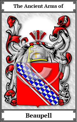 Beaupell Family Crest Download (JPG)  Book Plated - 150 DPI