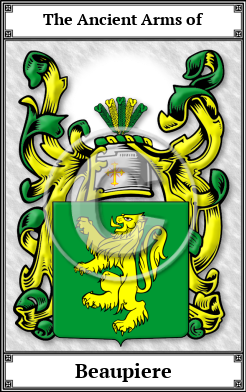 Beaupiere Family Crest Download (JPG)  Book Plated - 150 DPI