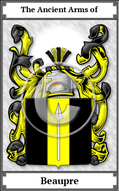 Beaupre Family Crest Download (JPG)  Book Plated - 150 DPI