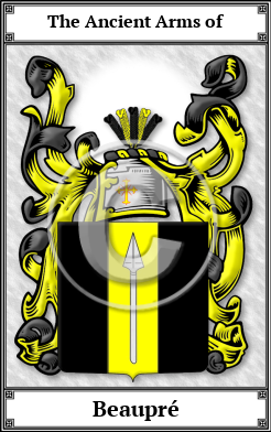 Beaupré Family Crest Download (JPG)  Book Plated - 150 DPI