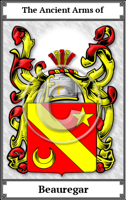 Beauregar Family Crest Download (JPG)  Book Plated - 150 DPI
