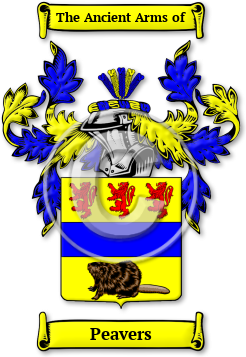 Peavers Family Crest Download (jpg) Legacy Series - 150 DPI