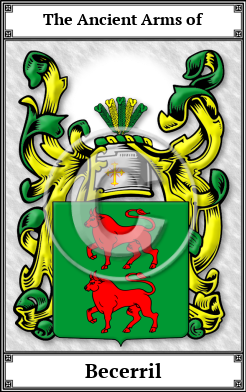 Becerril Family Crest Download (JPG)  Book Plated - 150 DPI