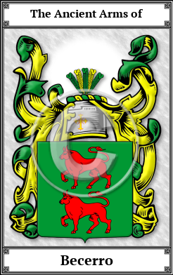 Becerro Family Crest Download (JPG)  Book Plated - 150 DPI
