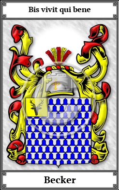 Becker Family Crest Download (JPG) Book Plated - 600 DPI